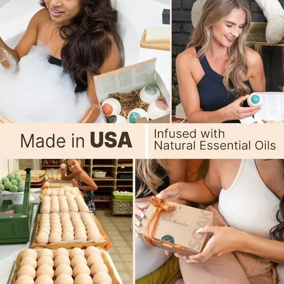 Bath Bombs Gift Set,Made with Organic & Natural Ingredients, Relaxing Spa Gift